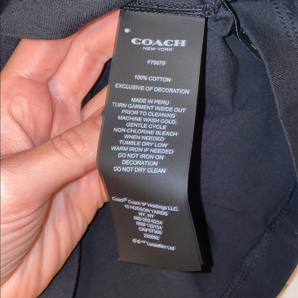 Coach Star Wars Logo Black Glitter Tee Shirt - Picture 10 of 16